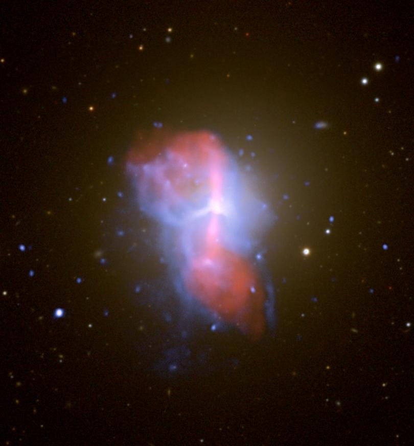 X-ray (NASA/CXC/MPE/A.Finoguenov et al.); Radio (NSF/NRAO/VLA/ESO/R.A.Laing et al); Optical (SDSS